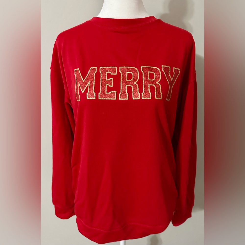 MERRY holiday sweatshirt, size small